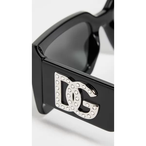 Dolce amp Gabbana Womens Narrow Rectangular Sunglasses BlackDark Grey One SizeDolce amp Gabbana Womens Narrow Rectangular Sunglasses BlackDark Grey One Size