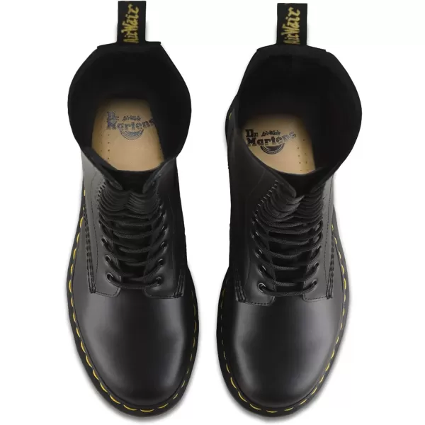 Dr Martens 1490 10Eye Leather Boot for Men and WomenBlack Smooth