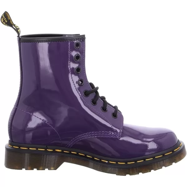 Dr Martens 1490 10Eye Leather Boot for Men and WomenBlackcurrant Patent Lamper