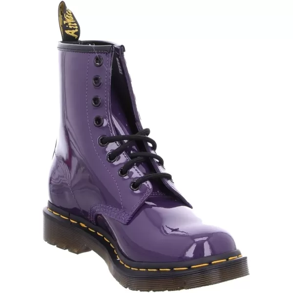 Dr Martens 1490 10Eye Leather Boot for Men and WomenBlackcurrant Patent Lamper