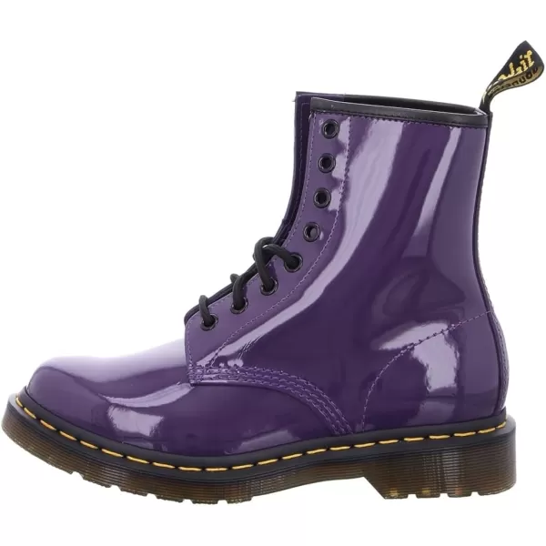 Dr Martens 1490 10Eye Leather Boot for Men and WomenBlackcurrant Patent Lamper