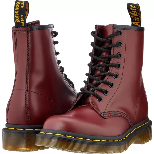 Dr Martens 1490 10Eye Leather Boot for Men and WomenCherry Red