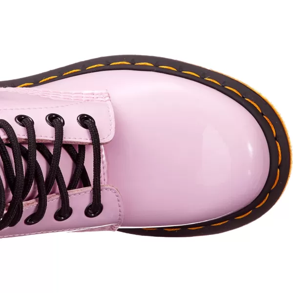 Dr Martens 1490 10Eye Leather Boot for Men and WomenPale Pink Patent Lamper