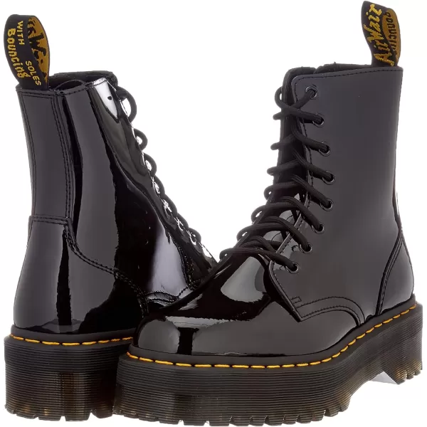 Dr Martens Jadon 8Eye Leather Platform Boot for Men and WomenBlack Patent Lamper