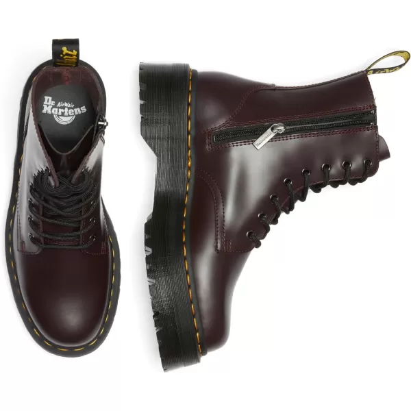 Dr Martens Jadon 8Eye Leather Platform Boot for Men and WomenBurgundy Smooth