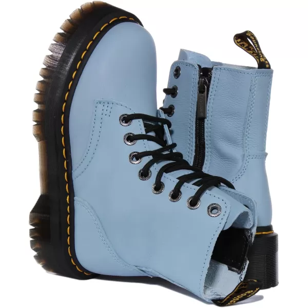 Dr Martens Jadon 8Eye Leather Platform Boot for Men and WomenCard Blue Pisa