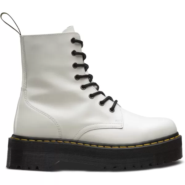 Dr Martens Jadon 8Eye Leather Platform Boot for Men and WomenWhite Polished Smooth