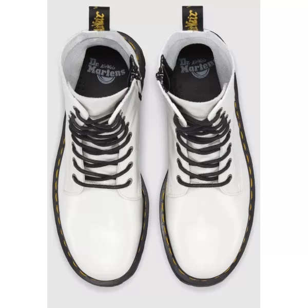 Dr Martens Jadon 8Eye Leather Platform Boot for Men and WomenWhite Polished Smooth