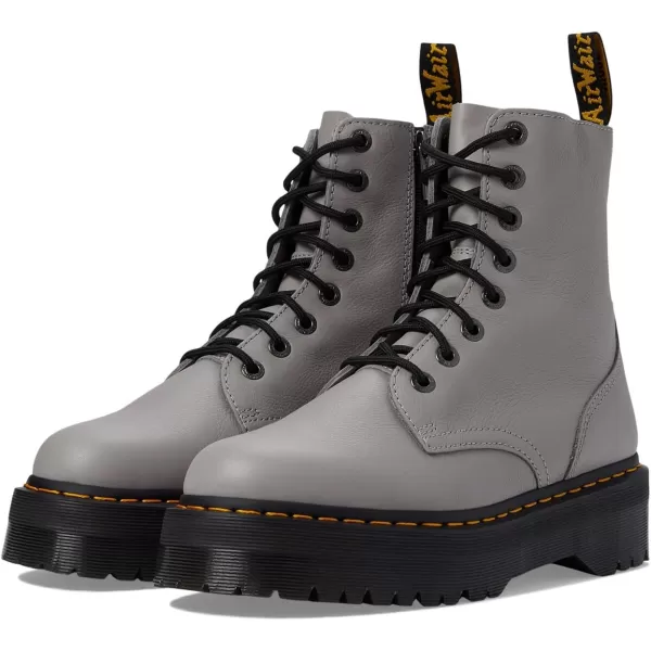 Dr Martens Jadon 8Eye Leather Platform Boot for Men and WomenZinc Grey Pisa