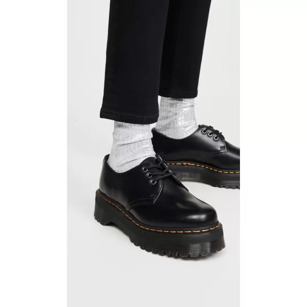 Dr Martens Mens 8053 Quad Platform 5 Eye ShoeBlack Polished Smooth