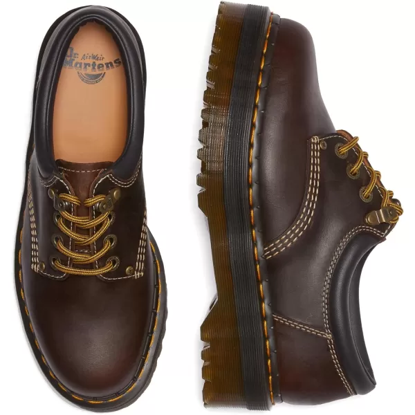 Dr Martens Mens 8053 Quad Platform 5 Eye ShoeDark Brown Crazy Horse