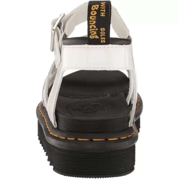 Dr Martens Womens Blaire Brando Fisherman SandalWhite Patent Lamper