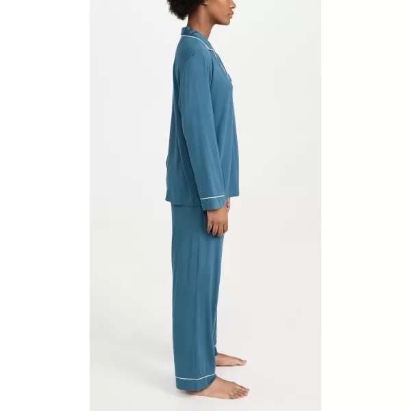 Eberjey Gisele Classic Womens Pajama Set  Long Sleeve Shirt  Long PantsHeritage BlueIvory