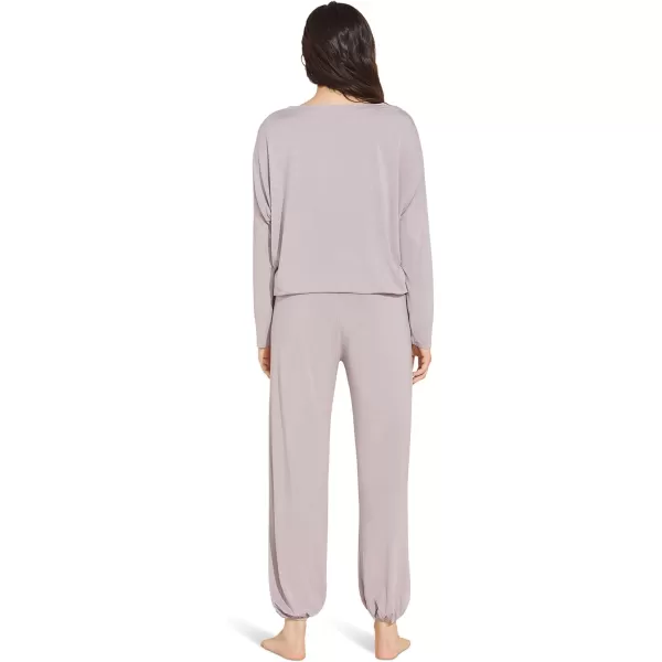 Eberjey Gisele Modal Womens Pajama Slouchy Set  Long Sleeve Top w Scoop NecklinePurple Dust