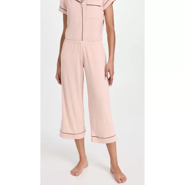 Eberjey Gisele Short Sleeve and Cropped Pant PJ SetRose CloudNavy