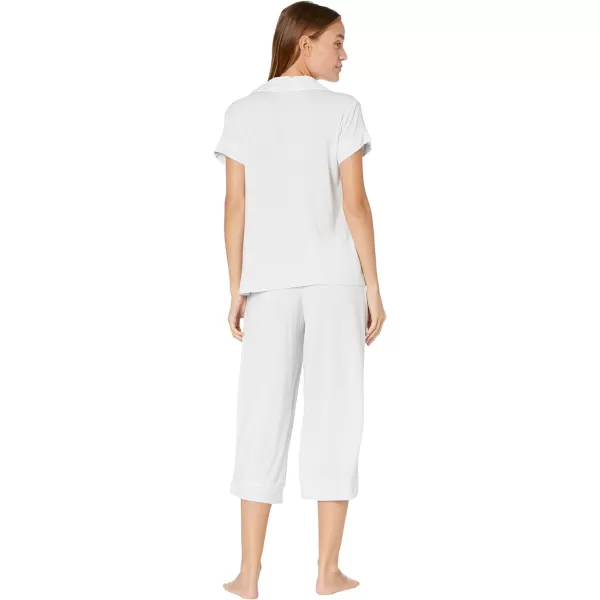 Eberjey Gisele Short Sleeve and Cropped Pant PJ SetWater BlueWhite