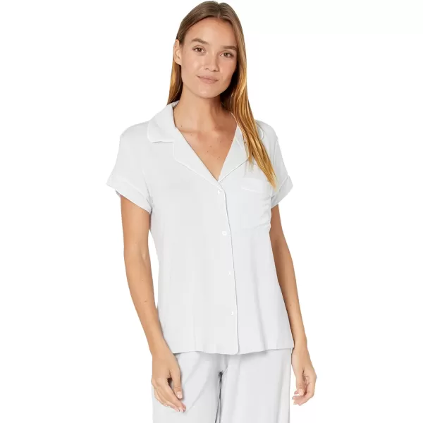 Eberjey Gisele Short Sleeve and Cropped Pant PJ SetWater BlueWhite