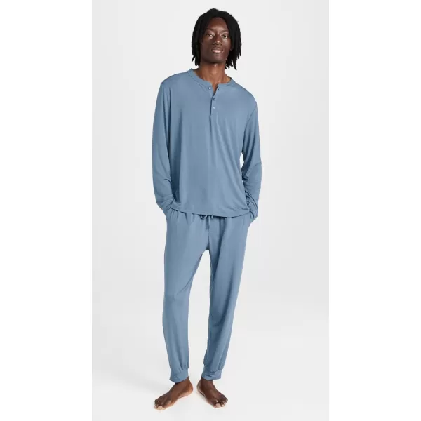 Eberjey Henry Mens Jersey Modal PJ SetCoastal Blue