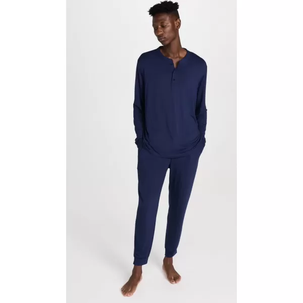 Eberjey Henry Mens Jersey Modal PJ SetTrue Navy