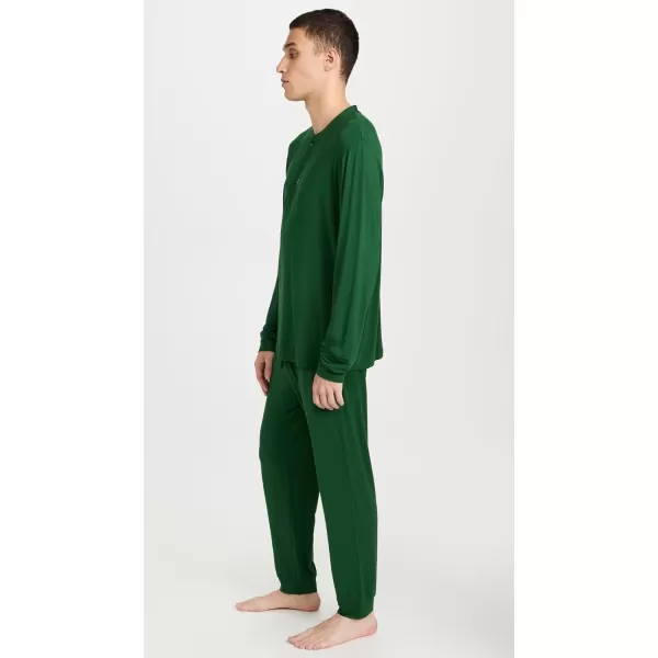 Eberjey Mens Henry Long PJ SetForest Green