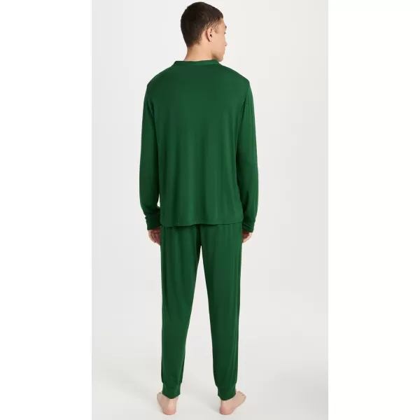 Eberjey Mens Henry Long PJ SetForest Green