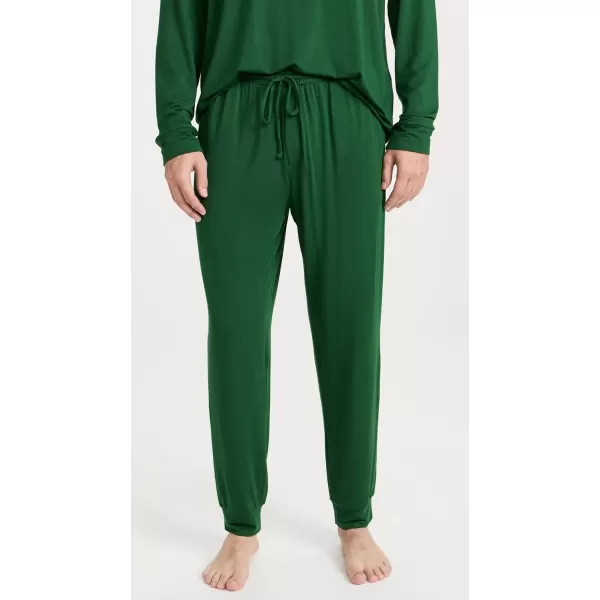 Eberjey Mens Henry Long PJ SetForest Green