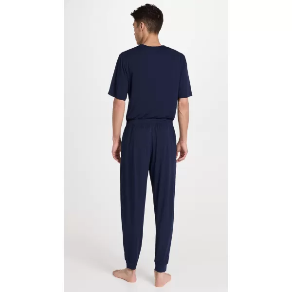 Eberjey Mens Henry The Short Sleeve Long Pj SetTrue Navy