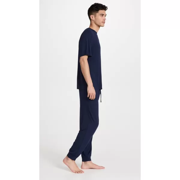 Eberjey Mens Henry The Short Sleeve Long Pj SetTrue Navy