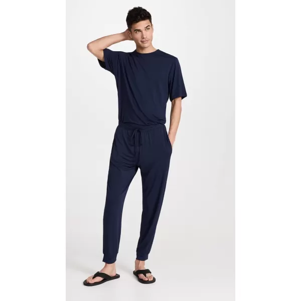 Eberjey Mens Henry The Short Sleeve Long Pj SetTrue Navy