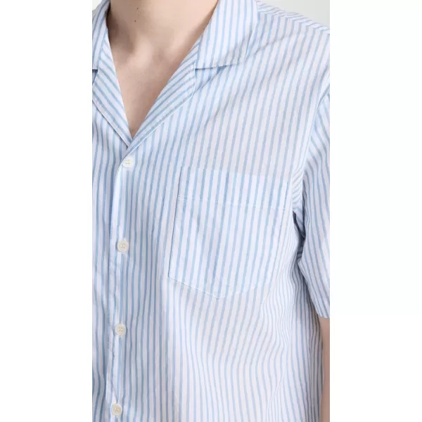 Eberjey Mens Notch Collar Short PJ SetNautico Stripe Azure