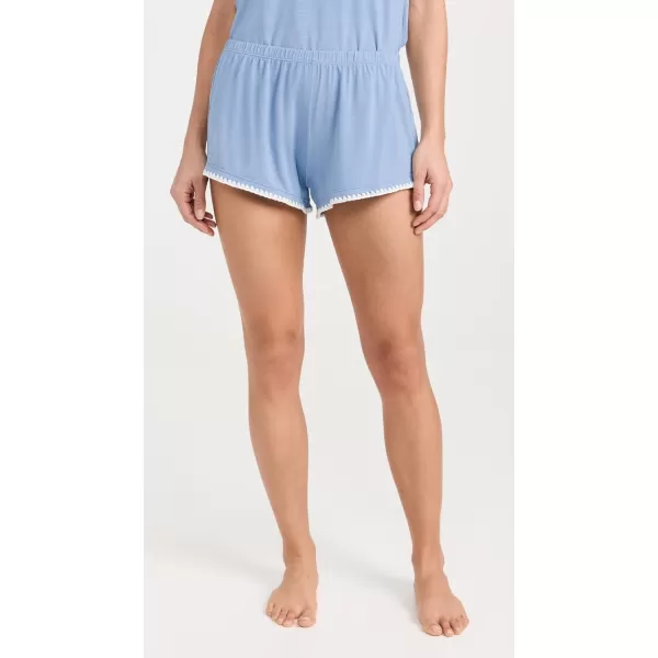 Eberjey Womens Frida The Whip Stitch Cami  Short SetWedgewood BlueIvory