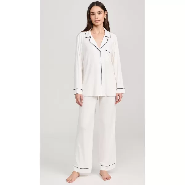 Eberjey Womens Gisele PJ SetPure IvoryNavy