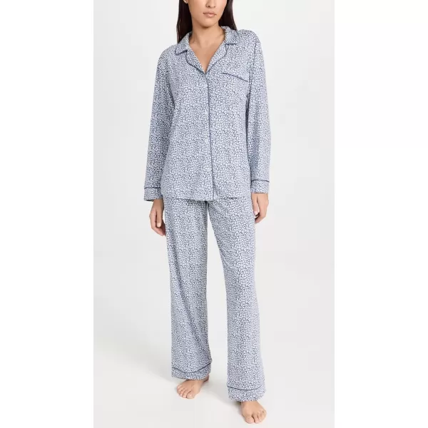 Eberjey Womens Gisele Printed Long Pj SetLeopard Spot Nightshadow Blue