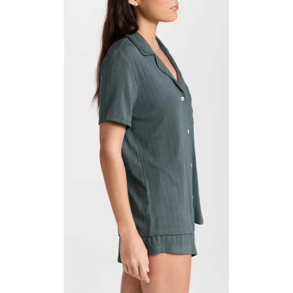 Eberjey Womens Gisele Rib Relaxed PJ setKelp