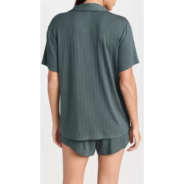 Eberjey Womens Gisele Rib Relaxed Short Pj SetKelp