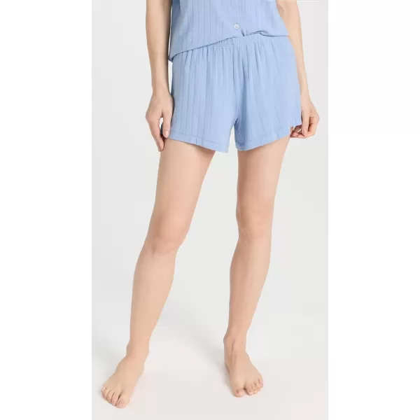 Eberjey Womens Gisele Rib Relaxed Short Pj SetWedgewood Blue