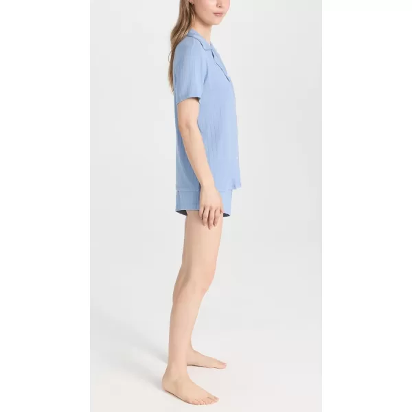 Eberjey Womens Gisele Rib Relaxed Short Pj SetWedgewood Blue