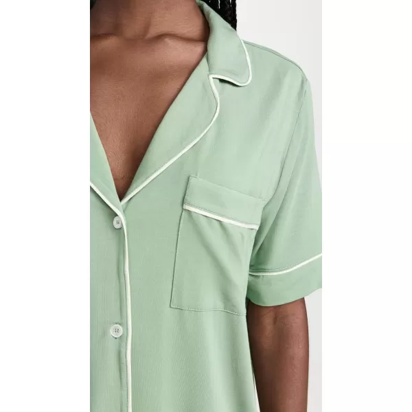 Eberjey Womens Gisele Short Sleeve PJ SetMineral GreenIvory