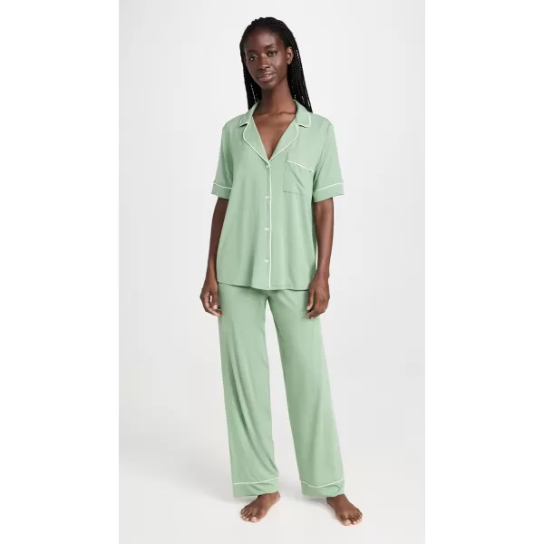 Eberjey Womens Gisele Short Sleeve PJ SetMineral GreenIvory