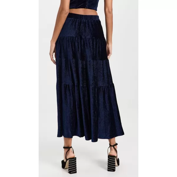 En Saison Womens Micah Midi SkirtNavy