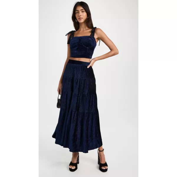 En Saison Womens Micah Midi SkirtNavy