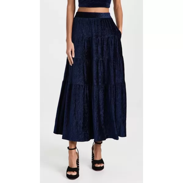 En Saison Womens Micah Midi SkirtNavy