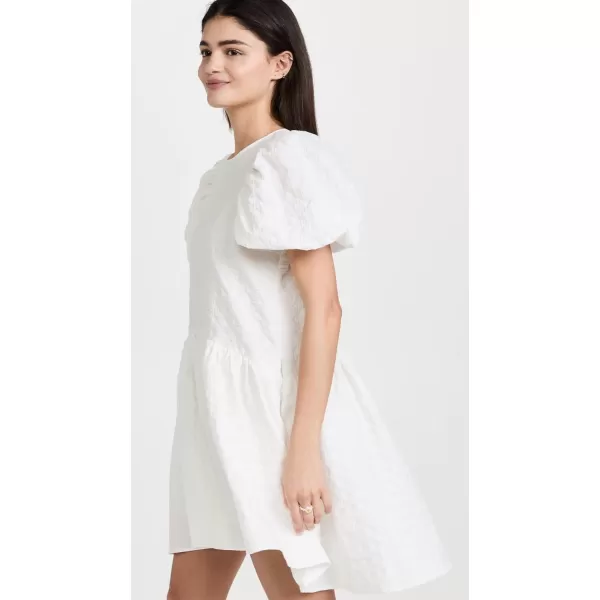 English Factory Womens Back Tie Jacquard Puff DressWhite