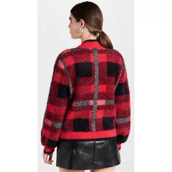 English Factory Womens Check Cardigan SweaterRed Multi