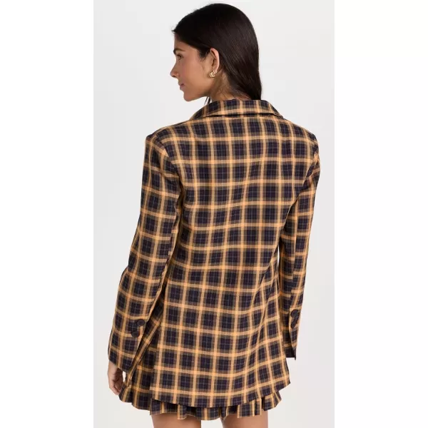 English Factory Womens Checked BlazerOrange Multi