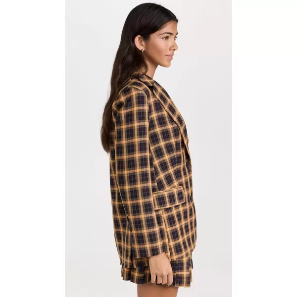 English Factory Womens Checked BlazerOrange Multi