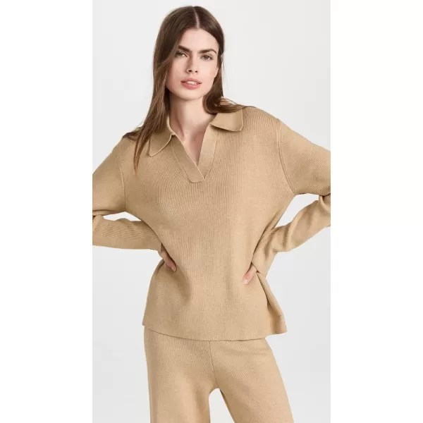 English Factory Womens Collared Knit SweaterCamel