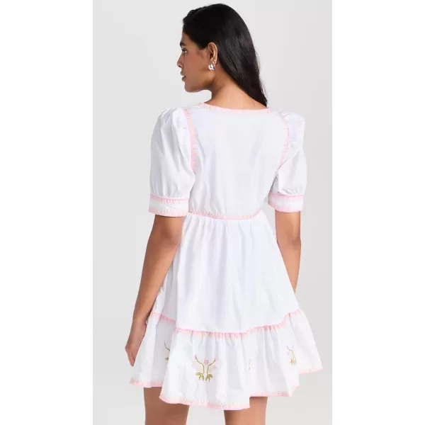 English Factory Womens Embroidered Short Sleeves Mini DressIvory