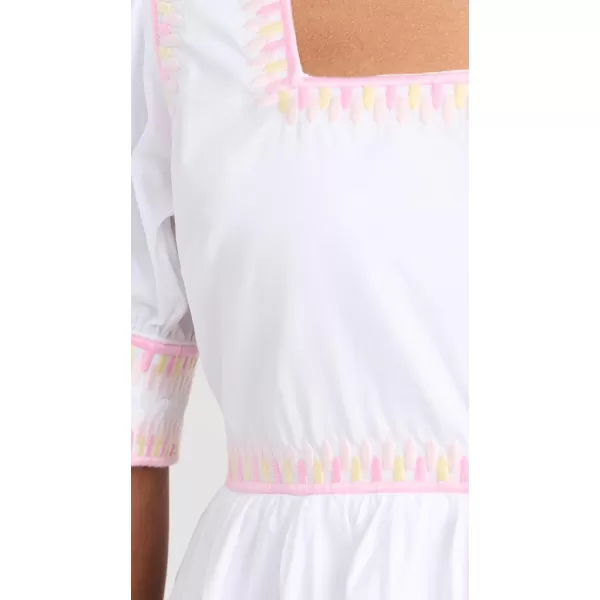 English Factory Womens Embroidered Short Sleeves Mini DressIvory