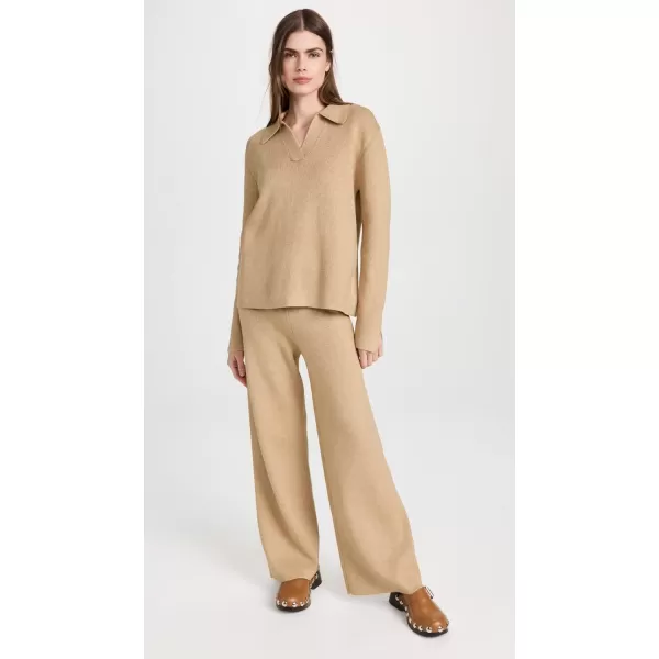 English Factory Womens Knit Wide PantsCamel